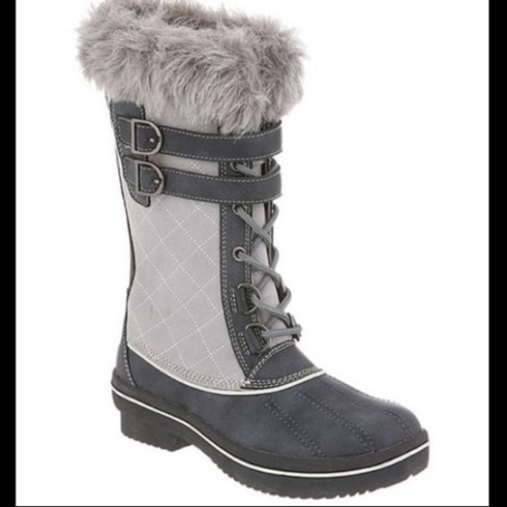 *NWOT* BearPaw “Rossland” 1432W Leather Snow Boots with Faux Fur